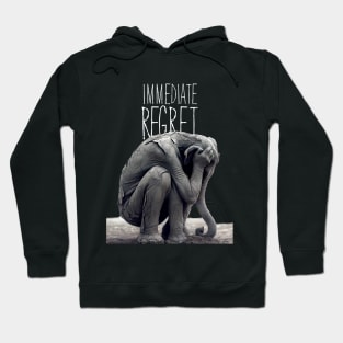 The Republican Party: Immediate Regret on a dark (Knocked Out) background Hoodie